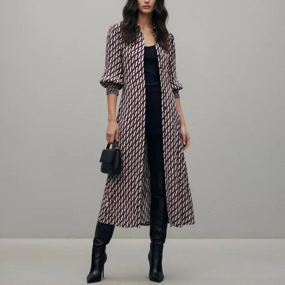 Zara Sussy Geometric Maxi Shirtdress Multicolor XS - Picture 12 of 12